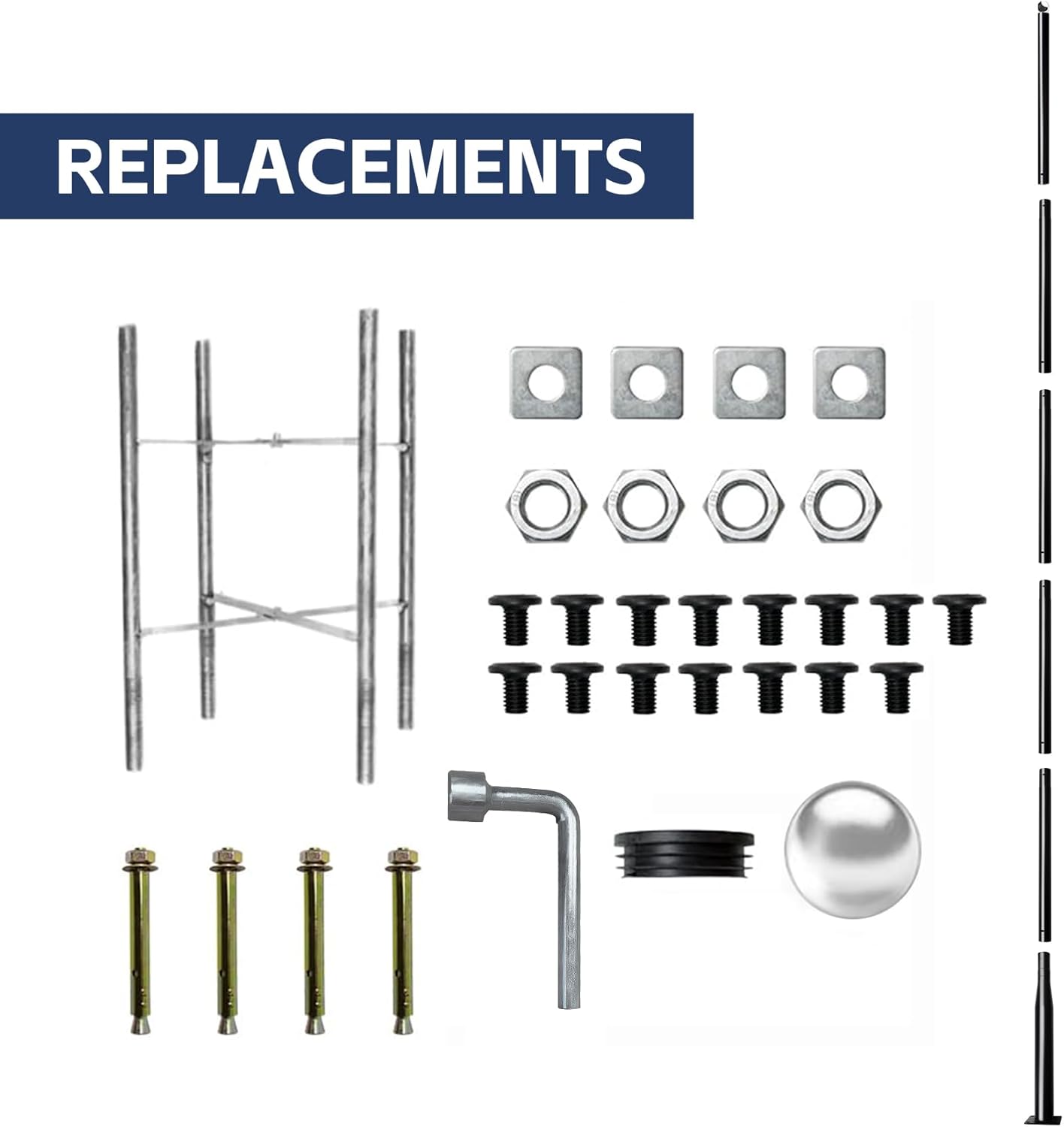 Street Light Pole 20Ft, Street Light Poles for Outdoor Lighting,Solar Pole Accessory for Street, Suitable for Basketball Courts, Parking Lots, Residential Areas, Park (20FT)