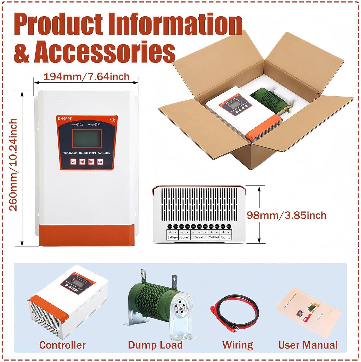 8000W/1000W/12000W/14000W Hybrid Wind Solar Charge Controller 12V 24V 48V Auto MPPT Wind Generator For Lithium Lead Acid Battery,12V/24V-15000W