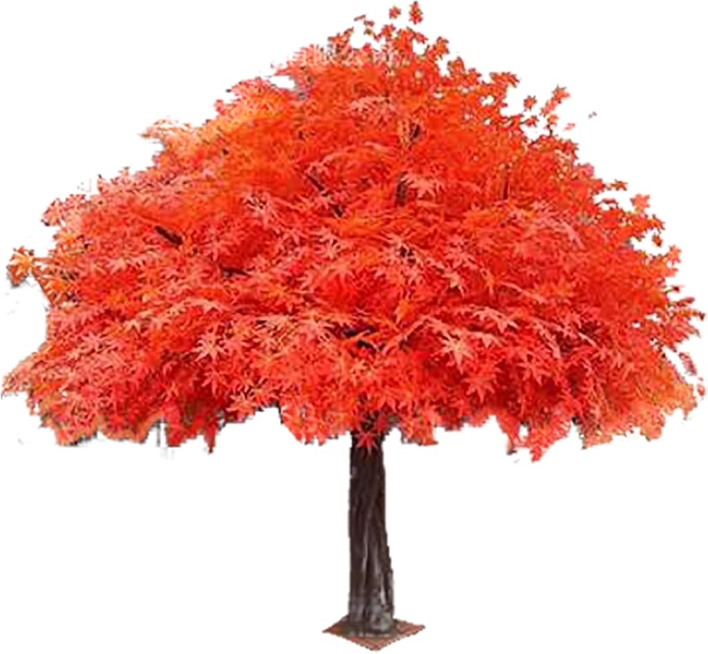 Luxury Artificial Red Maple Tree, Full Canopy Silk Tree for Hotel Lobby, Office & Home Decor(10ft)