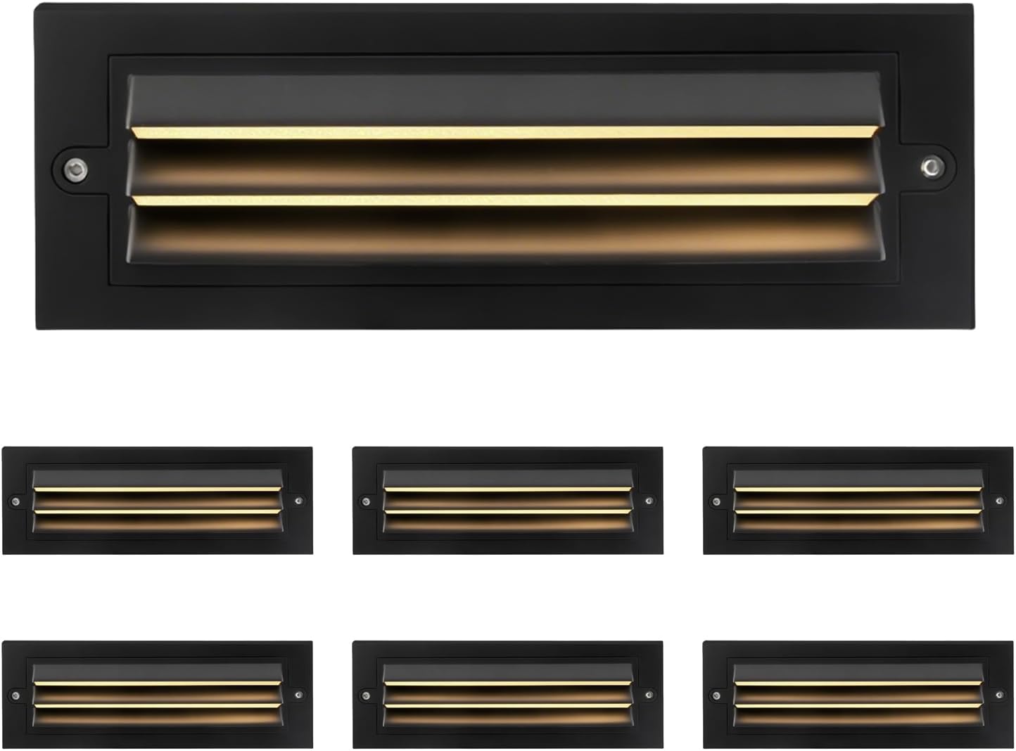 ZONK LED Outdoor Indoor Stair Lights, 6W 120V Landscape Pathway Step Lights, 10Inch 3000K Non-dimmable IP65 Waterproof Staircase Light, Deck Lighting, Retaining Wall Lights, Pack of 6