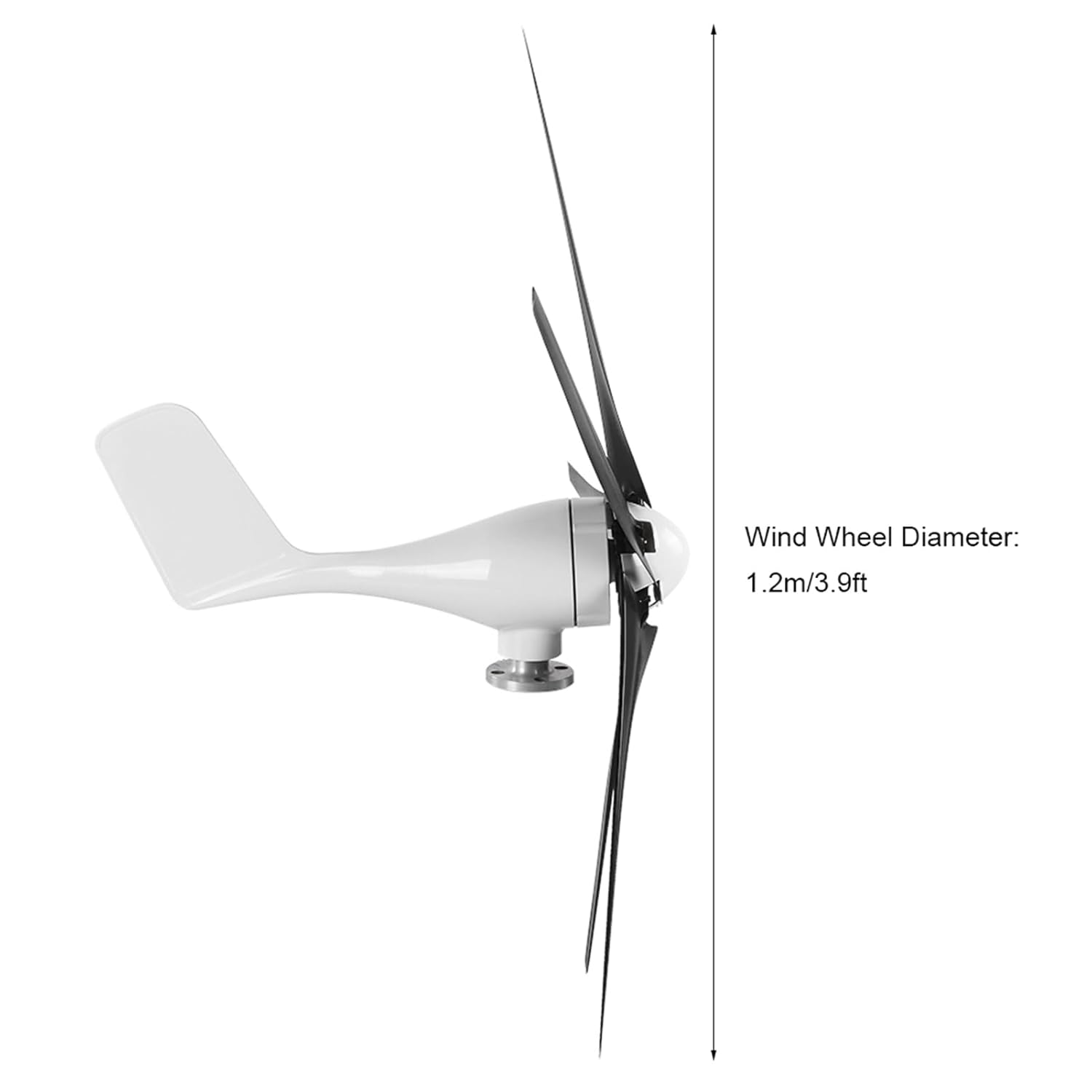 Hyuduo Wind Generator 100W Wind Turbines Generator Kit 5 Blades High Efficiency Power Supplies Alloy + Solar and Wind Power Parts and Accessories (12V)