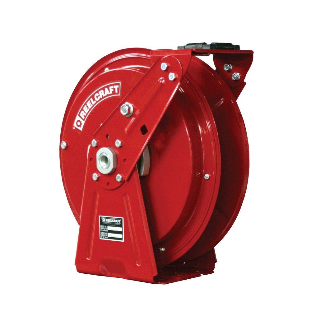 Reelcraft DP7600 OMP Heavy Duty Compact Dual Pedestal Hose Reel, 50' Oil Hose Not Included