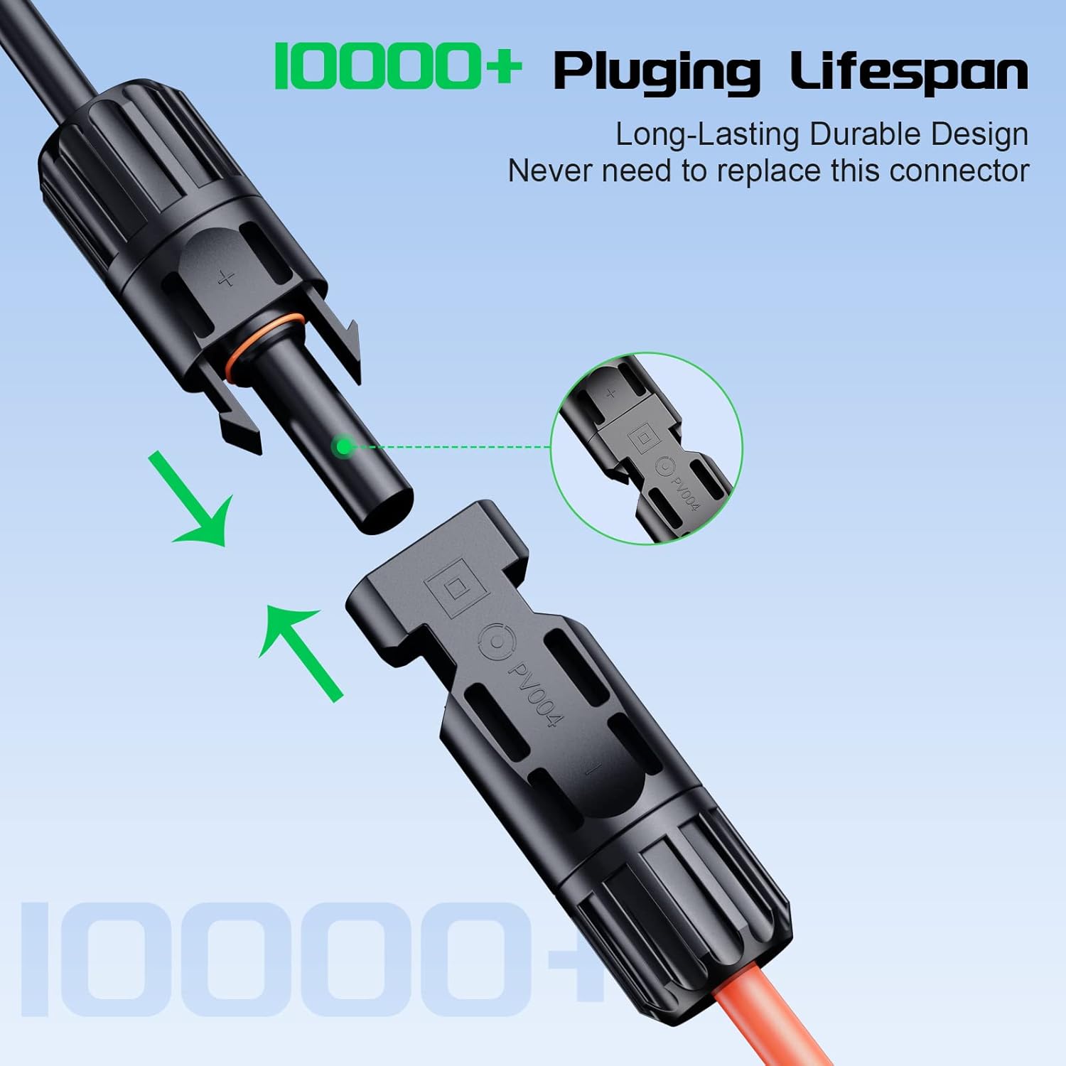 Bateria Power Solar Panel Cable 10AWG (6mm²), Solar Extension Wire with Male and Female Connectors Solar Panel Adaptor for RV Solar Panels