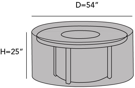 Covermates Ultima Round Fire Pit Cover – Waterproof Heavy-Duty Outdoor Protection with Ripstop Polyester, Mesh Air Vents & Secure Buckle Straps, Round 54DIAMETER x 25H, Ripstop Tan