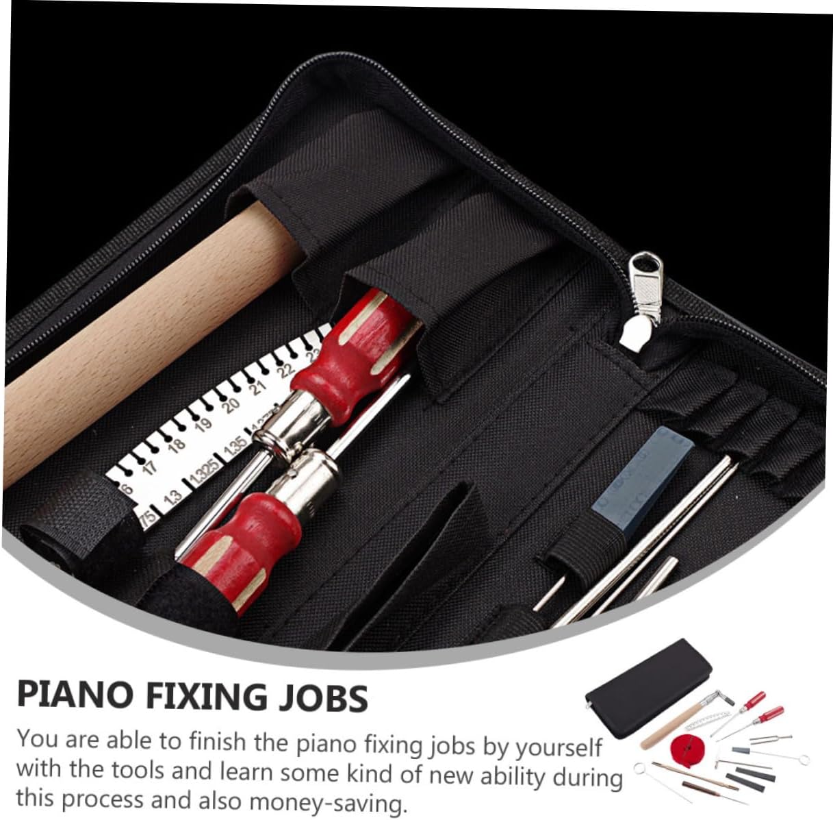 1set Professional Piano Tuning Tool Kit Mutes Tuning Lever and Hammer Essential Piano Accessories for Musicians and Tuners