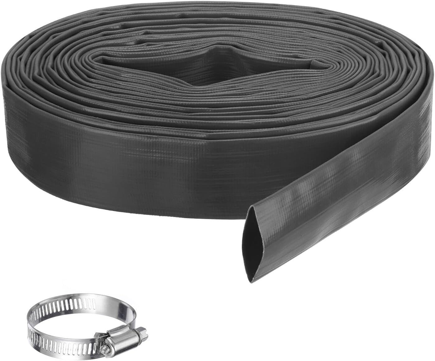 Pool Backwash Hose,1.5 Inch x 50ft Drain Discharge Pump Hoses,1pcs Clamps,Black YESSC884