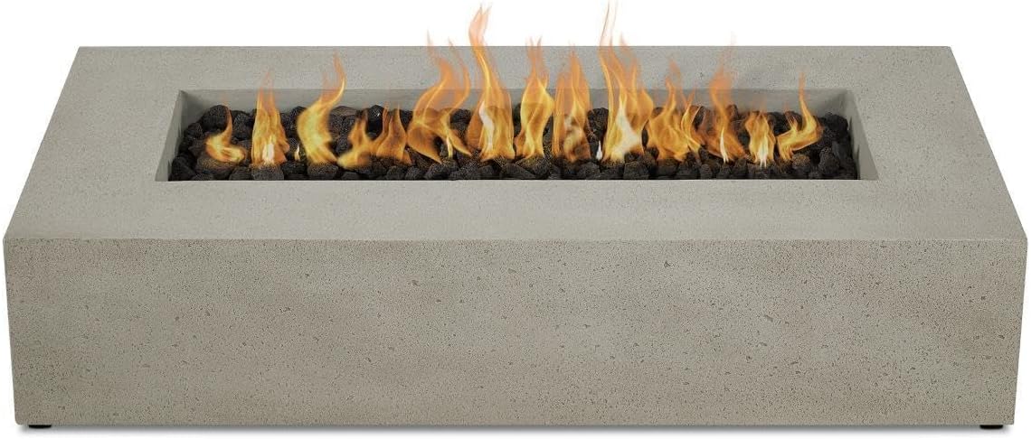 BBQGuys Signature La Valle 56-Inch Rectangle Propane Fire Table - Flint - 1590LP-FLNT