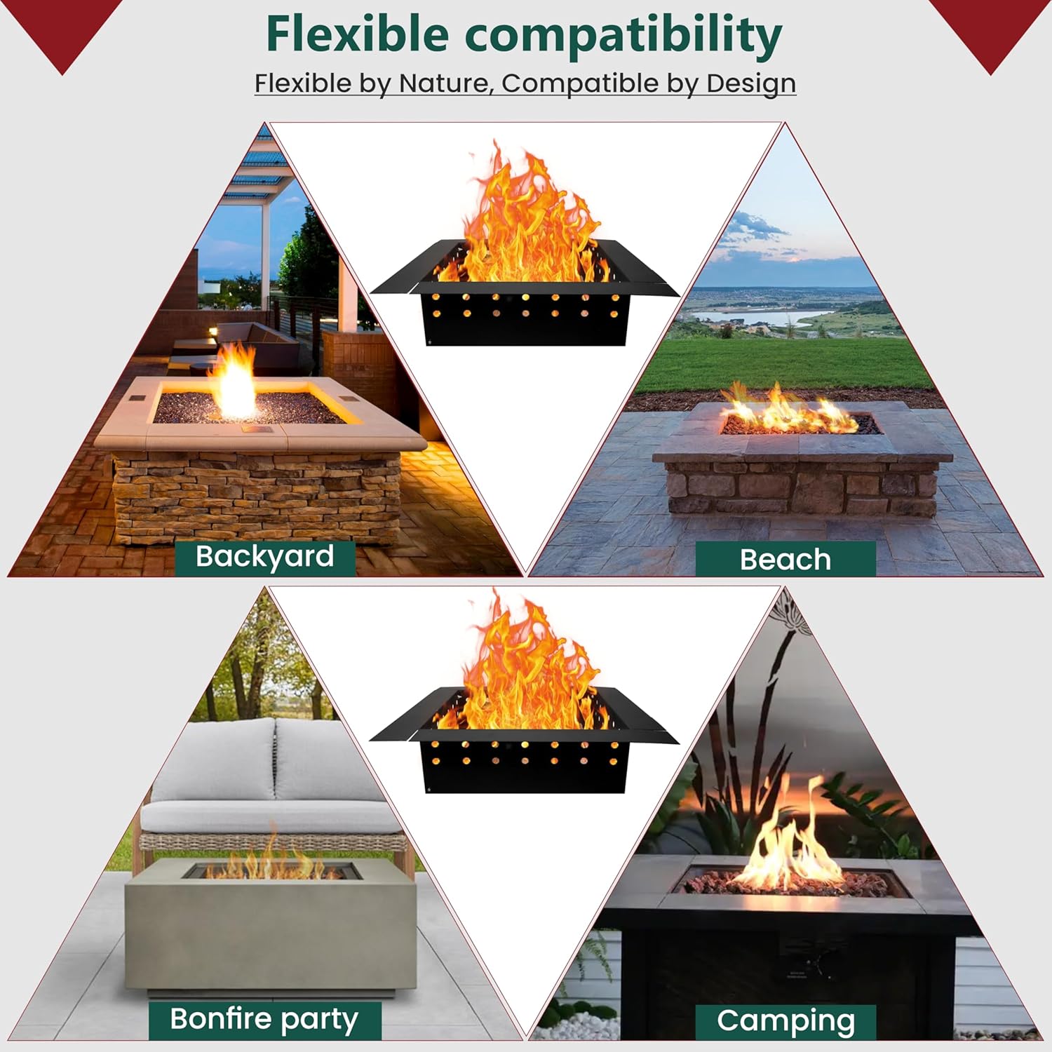 FEBTECH - Square Fire Pit Insert Ring - Carbon Steel 32