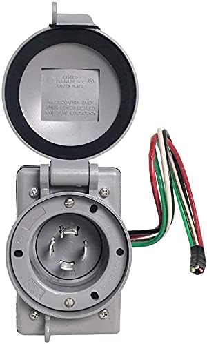 NEMA L5-30 Generator Extension Cord + Inlet Box - 30A, 125V, 10/3 SJOOW - UL Listed - Iron Box Part # IBX-5801IN10G-100 (100, 10/3 SJOOW)