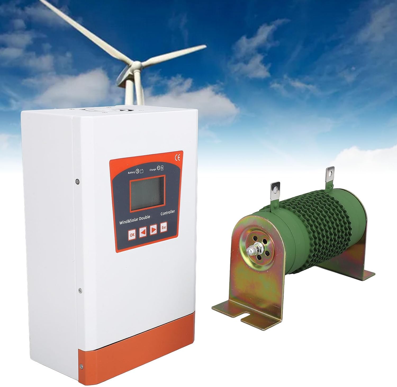 FTVOGUE 48V Wind Solar Hybrid Controller 1000W Wind Turbine 2400W Solar MPPT Charge Controller with Bluetooth for Home Boat Street Light Off Grid Systems