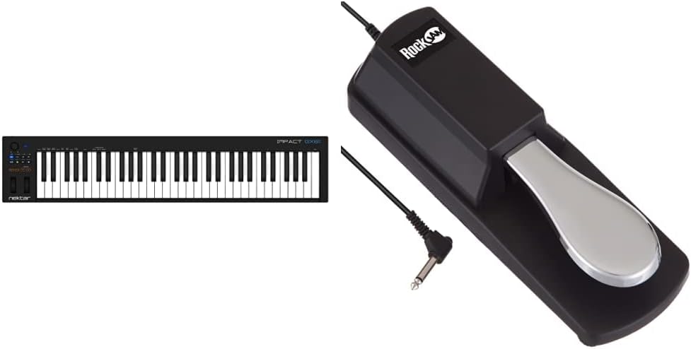 Nektar, 61-Key MIDI Controller, 61 Keys (GX61) Black | RockJam Universal Sustain Pedal