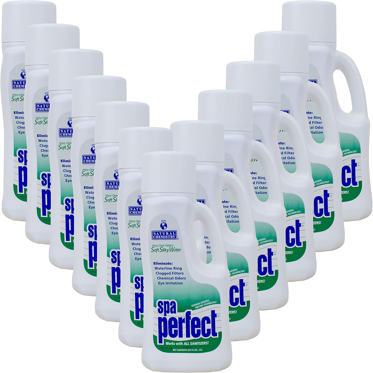 Natural Chemistry Spa Perfect, 1 Liter, Pack of 12, Makes Water Feel Soft and Silky, Removes Waterline Ring, Clogged Filters and Eye Irritation, Works with All Sanitizing Systems