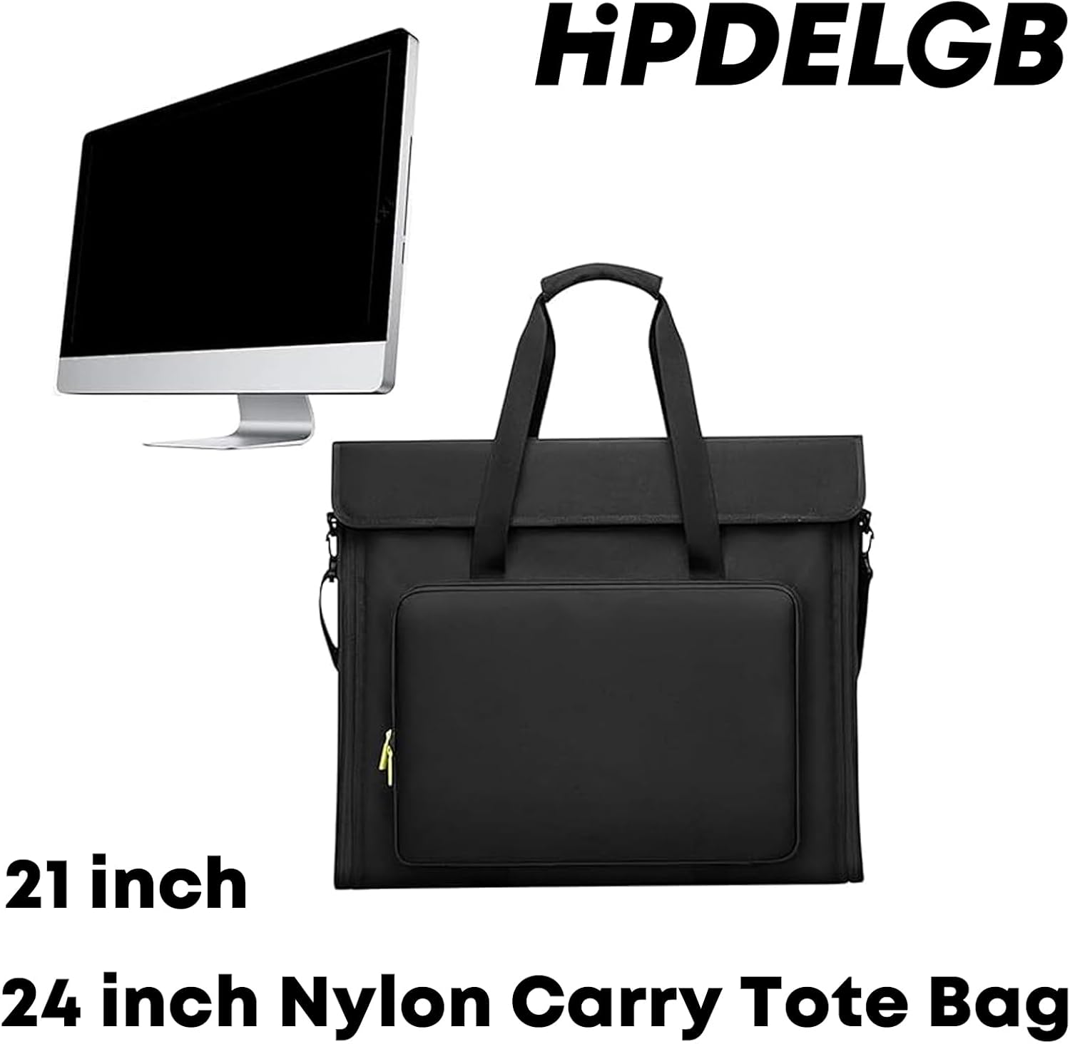 21/24 inch computer bag monitor carrying case Compatible with iMac All in One Monitor LCD Screens Desktop Computer Travel Storage Carrying Bag with Accessories Pocket, Shoulder Strap Black