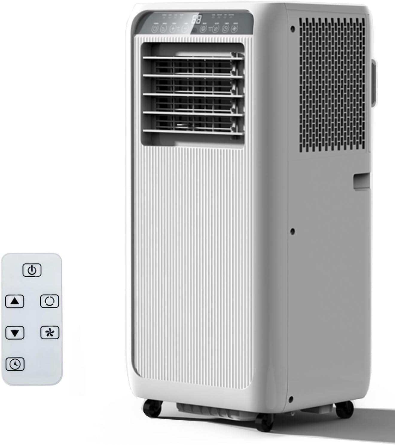 8000 BTUs Portable Air Conditioner, 3 in-1 AC Unit For 350 Sq. Ft. With Built-In Dehumidifier, 2-Speed Fan, 24-Hour Timer, Remote Control, Led Display For Bedrooms