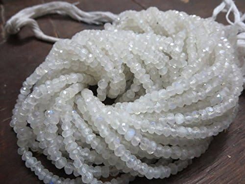 natural rainbow moonstone rondelle beads facited 10 string of 3.50 mm 14
