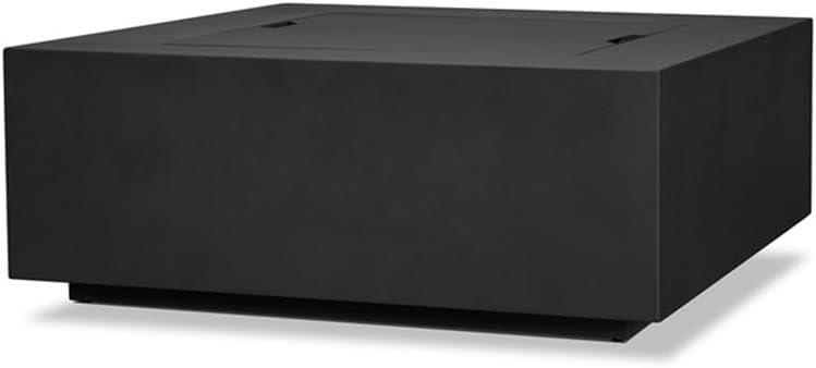 Square Metal Propane Fire Table with Conversion Kit in Black