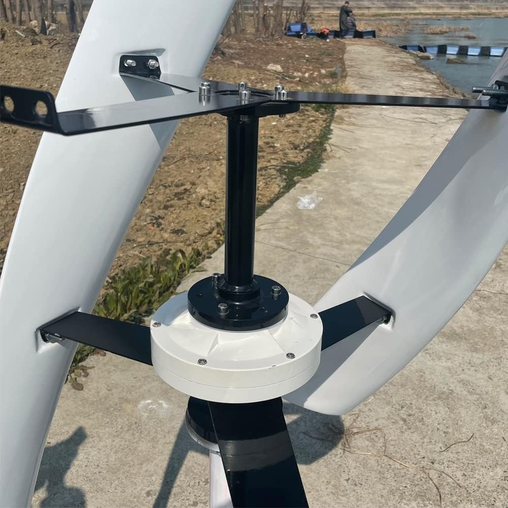800W No Noise Vertical Axis Wind Turbine Generator 12V 24V 48V Magnetic Levitation Wind Turbine with MPPT Controller for Home Street Lighting (24V, White)
