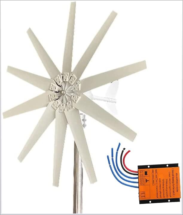 LiuSj JUnSt 10 Blades Wind Power Turbines Generator,5000W Low Noise Low Wind Speed Start Horizontal Wind Turbines with Controller Suitable for Outdoor Gardens,220v