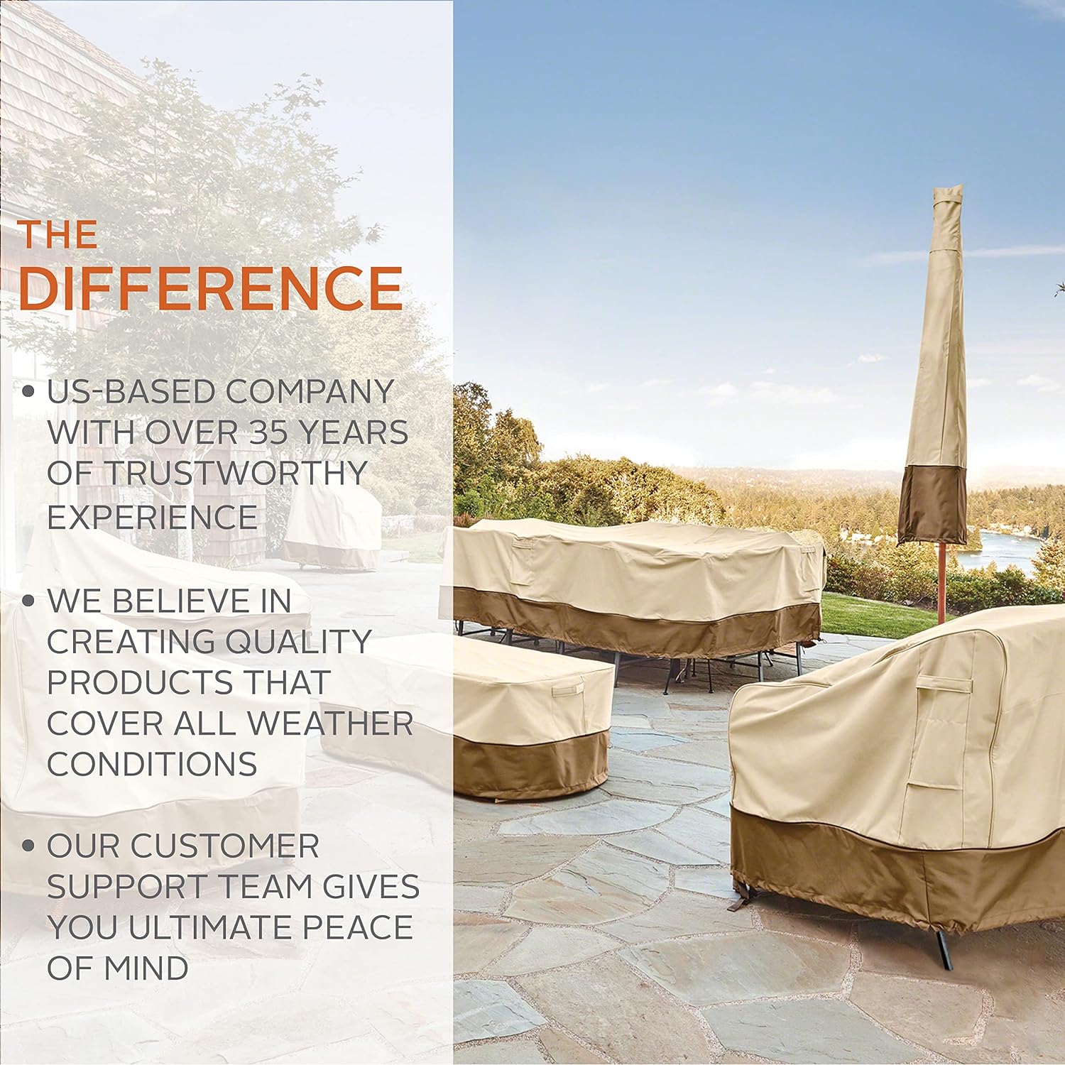 Classic Accessories Veranda Water-Resistant 100 Inch Conversation Set/General Purpose Patio Furniture Cover, Patio Furniture Covers