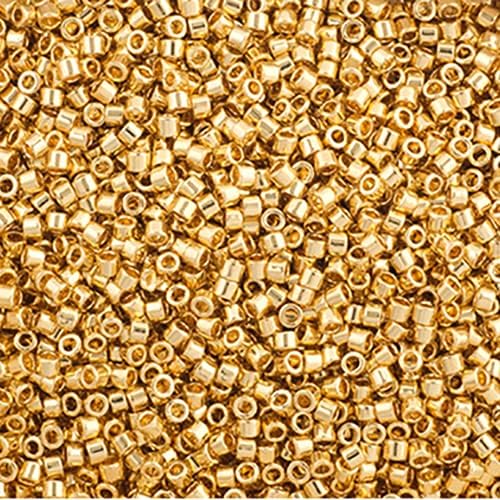 Miyuki Delica 11/0 - Gold 24kt AB Plated DB0031 - 50gms Bag of Japanese Glass Beads