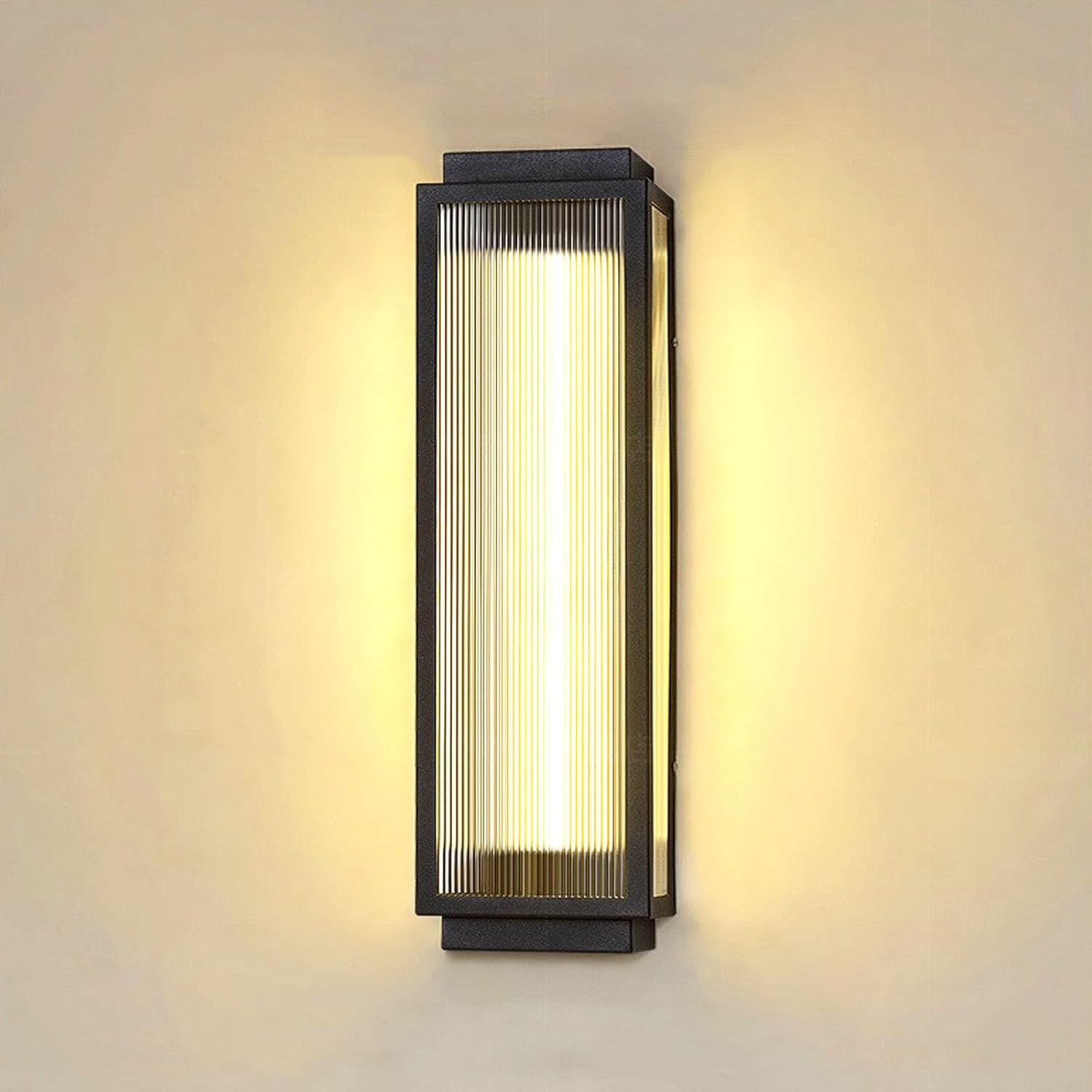 Outdoor Wall Light Fixtures,Wall Sconces,Exterior Waterproof Lanterns, Porch Sconces Wall Mounted Lighting,Constructed with Stainless steel,Modern Matte Black Wall Lamps (Corded Electric, 18 In)