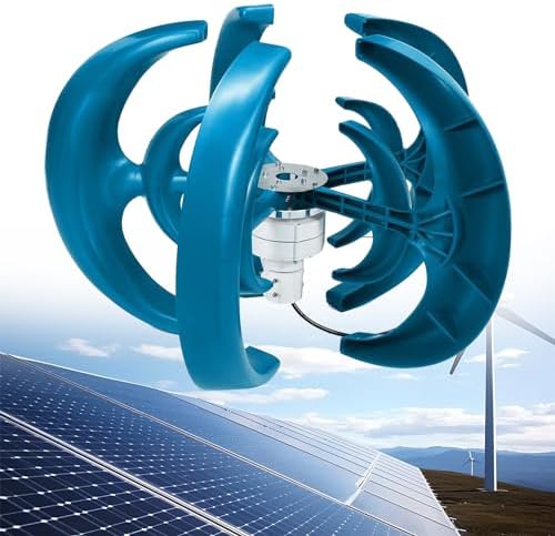 1000W Vertical Wind Turbine Generator with Controller - Low RPM Home Windmill for Renewable Energy & Street Lighting - Efficient 24V Wind Power Solutions, Black