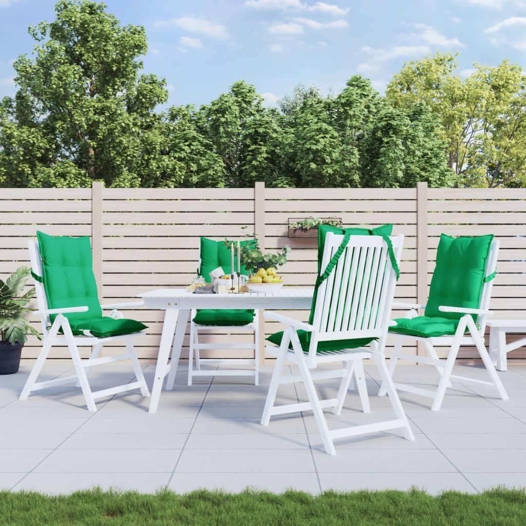 Highback Chair Cushions 4 pcs Green Oxford Fabric,Comfortable Outdoor Highback Chair Cushions for Patio and Garden Furniture Patio Furniture Decor, Furniture Accessories