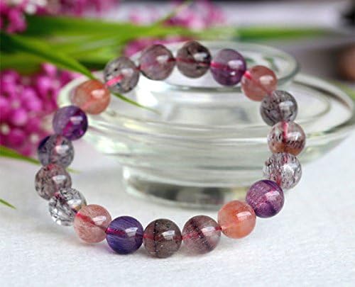 1 strands natural multi colors mix purple pink red super seven 7 bracelet round ????7 melody stone 10mm 04033