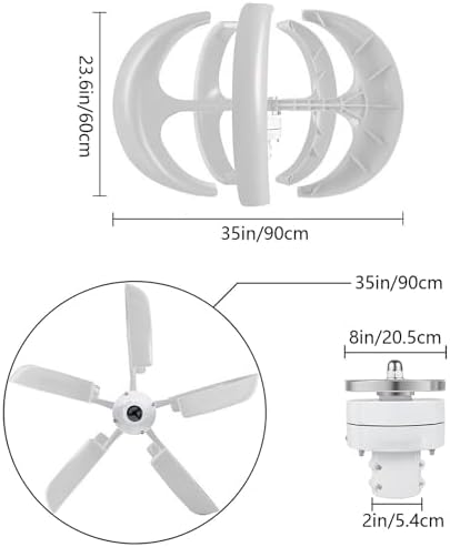13000W Portable Wind Turbine Generator Kit - Efficient 5-Blade Renewable Energy System for Home & Off-Grid Use - 12V/24V/48V/72V/110V/220V with Controller, Red