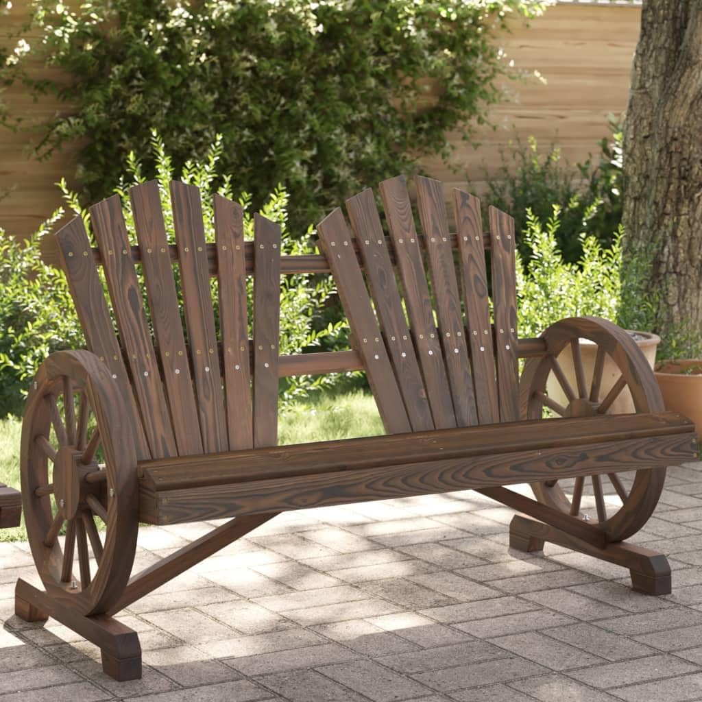Patio Adirondack Chair 2-Seater Solid Wood Fir,Comfortable Adirondack Chair: Solid Fir Wood, Ergonomic Outdoor Lounge Chair for Gardens, Patios, and Backyards Outdoor Furniture, Outdoor Chairs