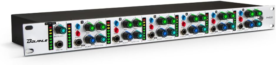 Bolanle PH6000 6-Channel Headphone Mixing Distribution Amplifier High-Power Headphone Amplifier 3.5mm & 6.35mm Jacks