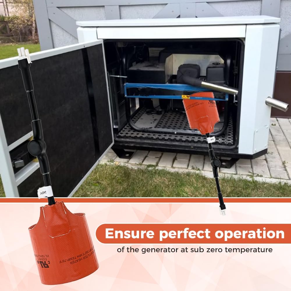 7102 Oil Heater Kit for Generac ,Compatible with 9kW - 22kW Air Cooled Standby Generators, Outdoor Oil Filter Heating Kit, Protect the Engine from Freezing