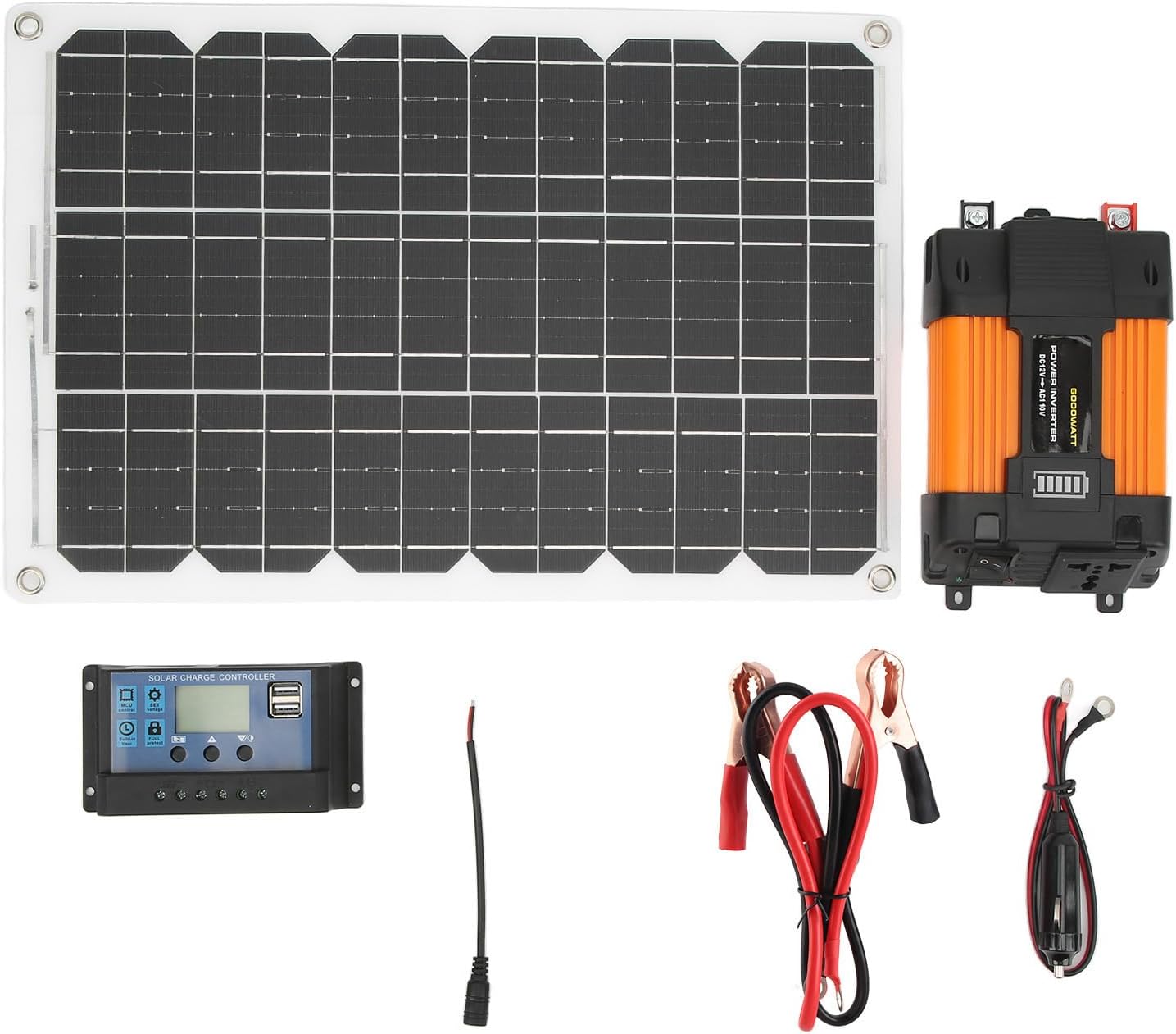 Drfeify Durable 4000W Power Inverter Solar Panel Kit with Dual USB for Efficient Electricity Conversion in Boating and OffGrid Living (500W 12V to 110V)