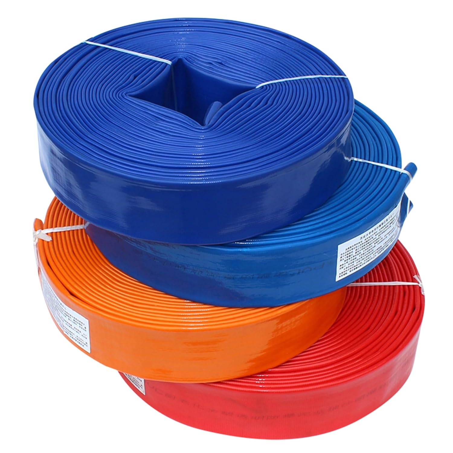 Heavy Duty Reinforced PVC Lay Flat Discharge and Backwash Hose for Swimming Pool Water Transfer Pump 66' Length(Red,25mm/1in)