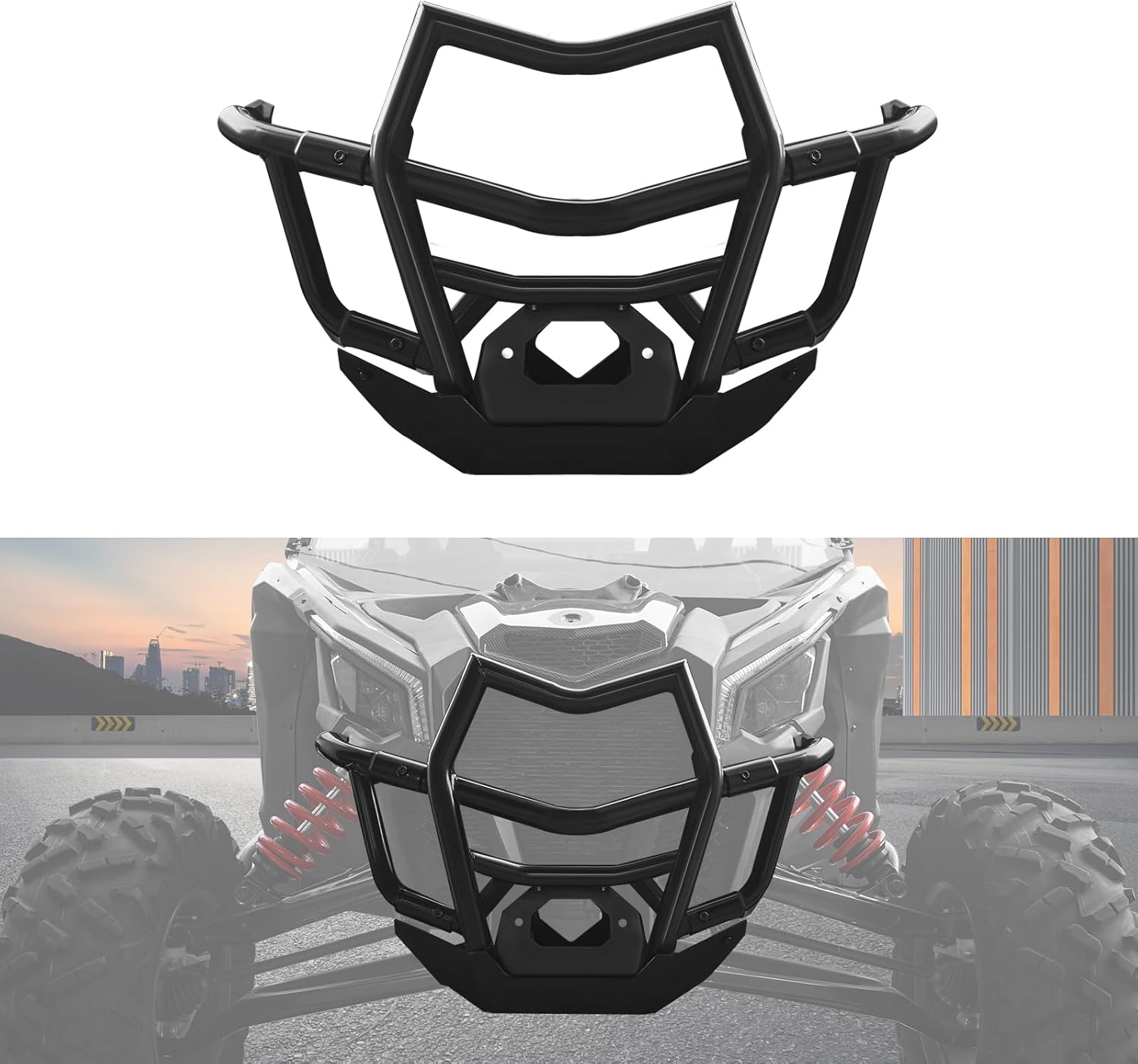 X3 Front Bumper, Heavy Duty Front Pre-Runner Bumper Brush Guard Protector for Can-Am Maverick X3 Max Turbo R RR 2017 2018 2019 2020 2021 2022 2023 2024 Accessories(Replace OEM #715002878)