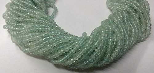5 strands natural finest aquamarine gemstone micro faceted rondelle beads - beads measure about 4.5-5.5mm
