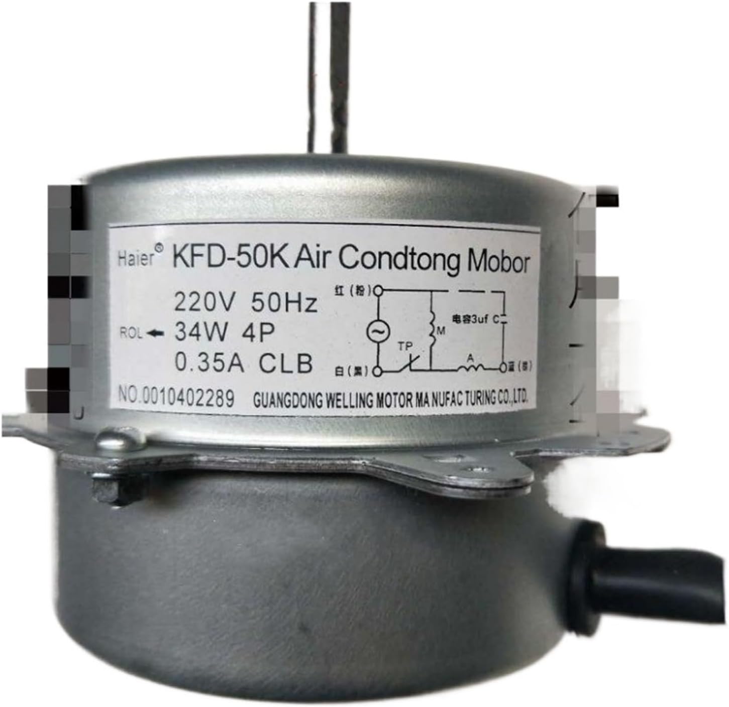 Air Conditioner Fan Motor,Compatible For Haier Air Conditioner Parts KFD-50K 0010402289 34W Copper Wire Motor