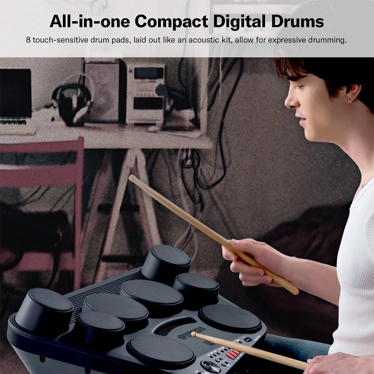 Yamaha DD75 Portable Digital Drums with 2 Pedals, Drumsticks and PA130 Power Adapter