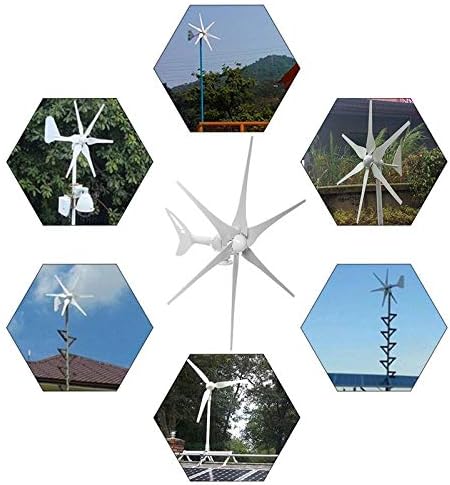 8000W Wind Turbines Horizontal Wind Generator 12/24 Volt 3/6 Blade+Controller Power Automatically Adjust Windward Direction Tail,6 Blades