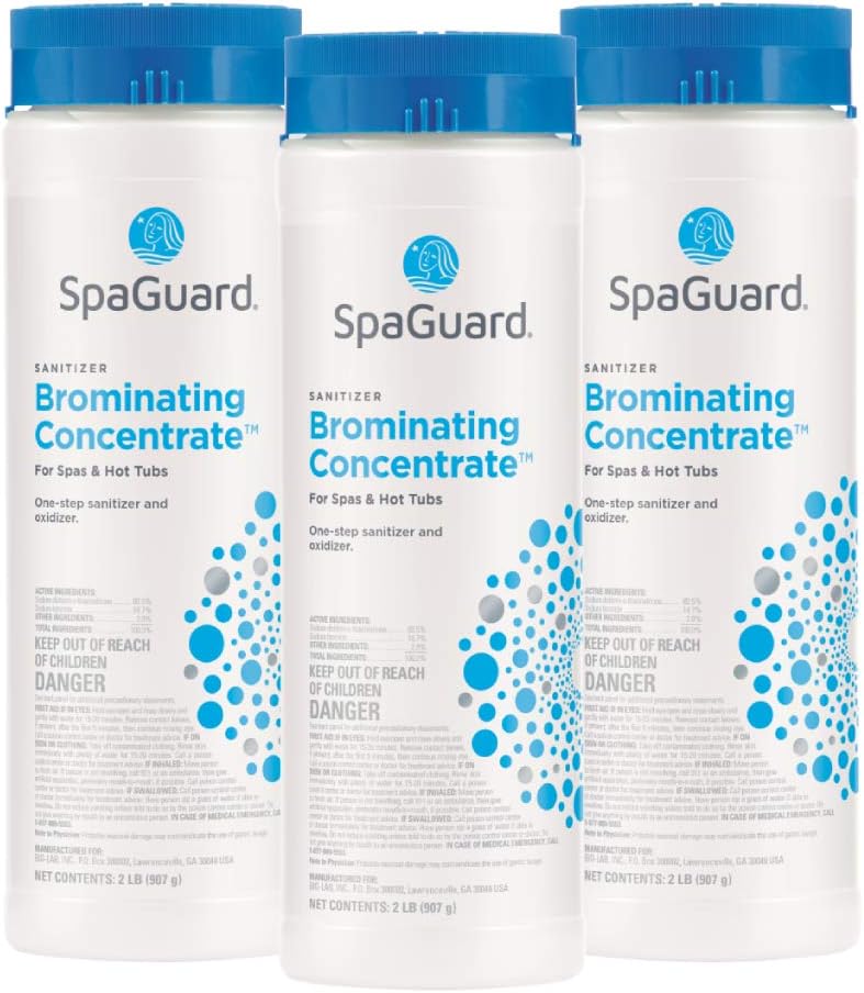 SpaGuard Brominating Concentrate for Spas & Hot Tubs, 14 oz, Pack of 3, One-Step Sanitizer & Oxidizer, pH Neutral, Easy to Use, Fast-Dissolving Brominating Granules