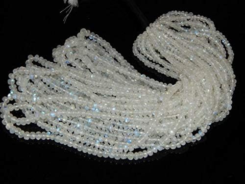 white rainbow roundelle beads 100 persent natural gemstone/size 5x3.4.mm 18
