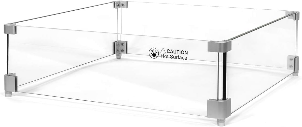 Barton Fire Pit Wind Guard Fire Pit Tempered Glass (18.5