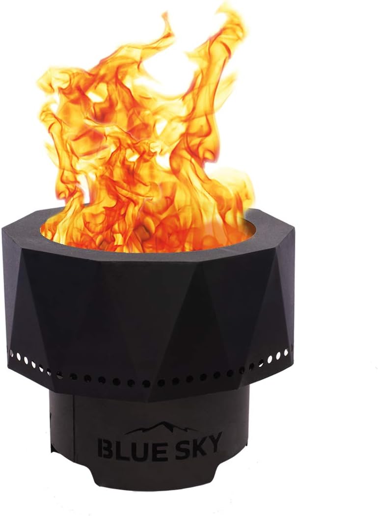 Blue Sky Outdoor Living Ridge Portable Fire Pit, Portable Smokeless Fire Pit with Carrying Bag, Black