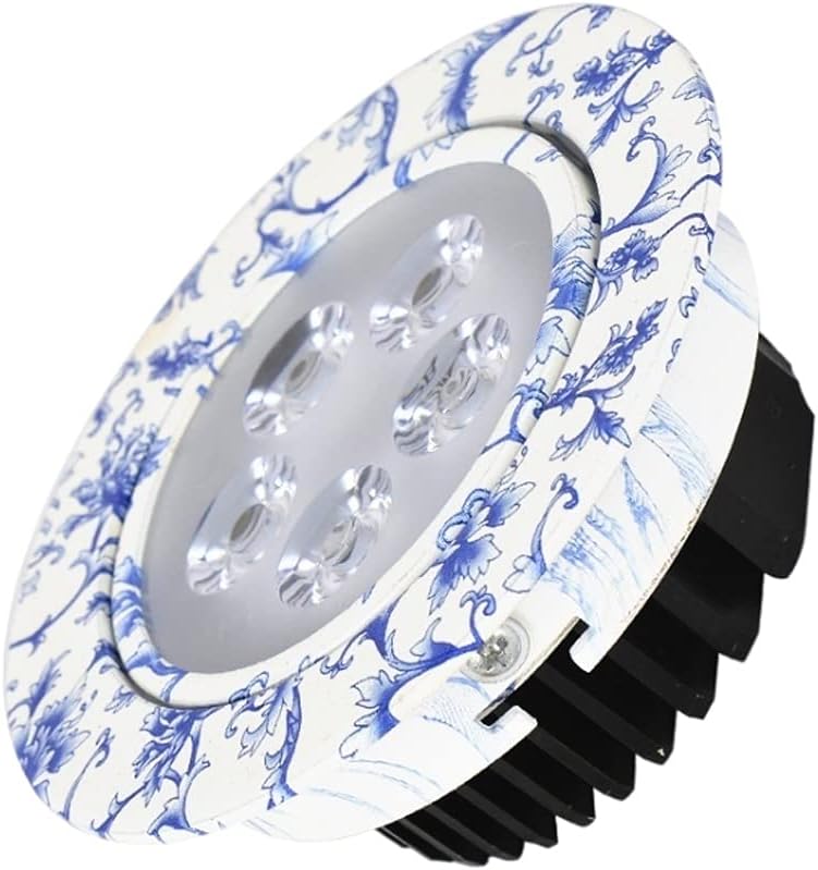GeRRiT 3-Pack Creative Blue and White Porcelain LED Ceiling Light High Brightness Soft Light COB Downlight Slim Embedded Living Room Home Lighting Mall Hotel Spotlight Clothing Wall Washer Fittings (