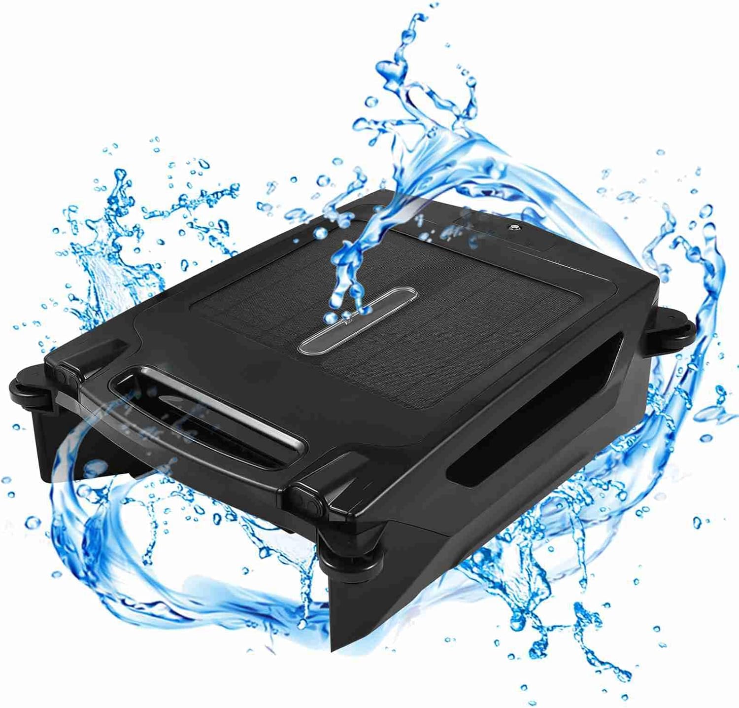 Automatic Pool Cleaner Robot with Solar Panel, Dual Charging 2 Modes Filtering Capacity Suitable for Multiple Pools with 4.1L Storage Easy to Observe (US Plug)