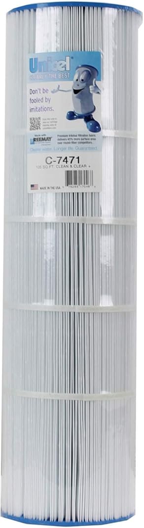 Unicel C-7471 105 Sq Ft Media Replacement Pool Filter Cartridge with 168 Pleats, Compatible with Pentair Pool Products, Pac Fab, & Waterway (8 Pack)
