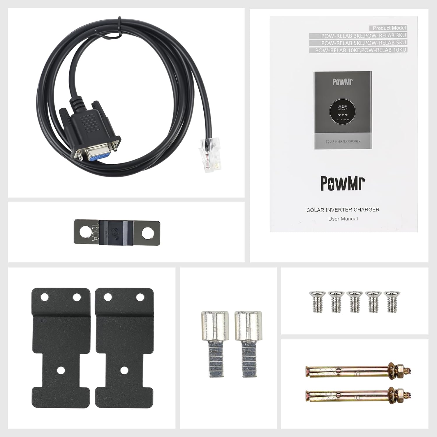 PowMr 3000W Solar Inverter 24VDC to 110VAC, Off Grid Low Frequency Pure sine Wave Inverter, Peak 9000W, DC 24V to AC 110V/120VAC Output, with 60A MPPT Charge Controller, for 24V Lead Acid & Li Battery