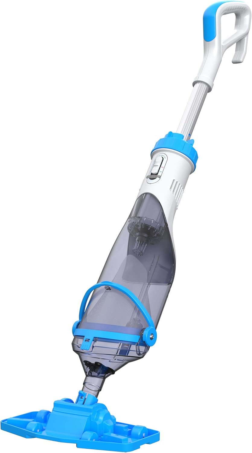 BIELMEIER Handheld Pool Vacuum with Telescopic Pole, Updated Swimming Pool Cleaner 19 GPM Powerful Suction, Cordless Pool Vacuum for Cleaning Above Ground Pools, Inground Pools, Spas, Hot Tubs