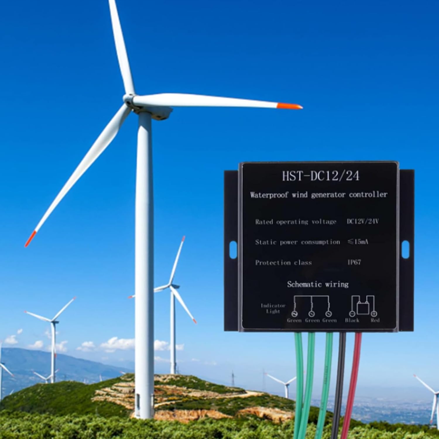 3000W DC 12V 24V AUTO 48V Wind Turbines Generator Charge Controller, 10A-40A IP67 Waterproof Battery Charge Controller Regulator (48V)