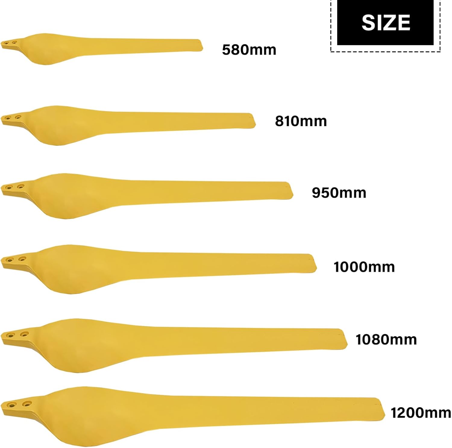 580mm-1200mm Wind Turbine Generator Blade 3 Blades Wind Generator Blades, Horizontal Axis Wind Turbine Blades, Yellow Nylon Fiber Blades for DIY Wind Turbines Easy Installation,Yellow,1200mm